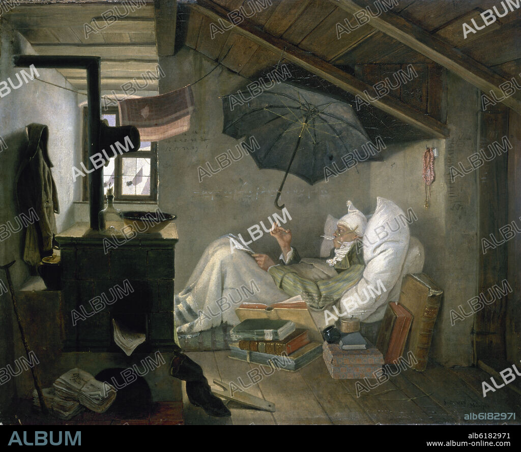 CARL SPITZWEG. EL POETA POBRE - 1839 - ROMANTICISMO ALEMAN - 36,2x44,6.