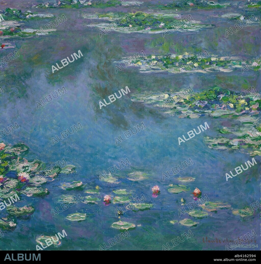 Water Lilies. Claude Monet; French, 1840-1926. Date: 1906. Dimensions: 89.9 × 94.1 cm (35 3/8 × 37 1/16 in.). Oil on canvas. Origin: France.