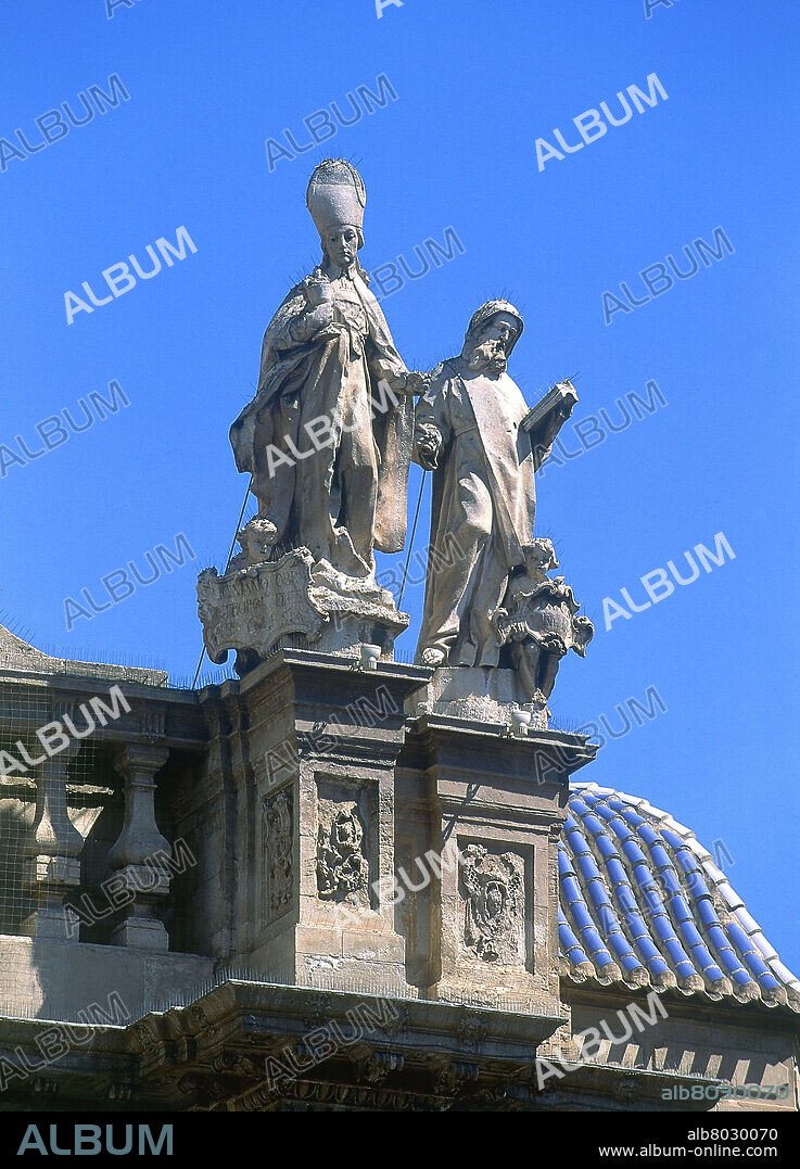 JAIME BORT Y MELIA. REMATES ESCULTORICOS DE LA FACHADA DE LA CATEDRAL DE MURCIA - S XVIII - BARROCO ESPAÑOL.