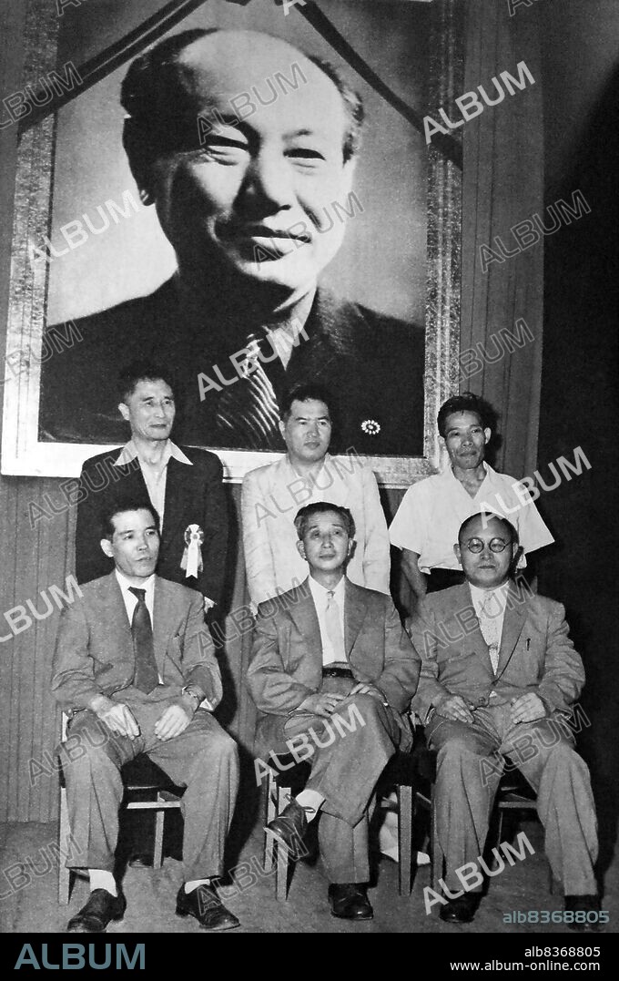 Tokuda Kyuichi (September 12, 1894 - October 14, 1953) was a Japanese politician and served as first chairman of the Japanese Communist Party from 1945 until his death in 1953. He was born in Okinawa in 1894, and became a lawyer in 1920 before joining the Japanese Communist Party in 1922.<br/><br/>. Tokuda was arrested in 1928 on suspicion of violating the government's Peace Preservation Law, spending the next 18 years in prison, occupying a cell next to fellow Communist leader Yoshio Shiga. He was released with the end of World War II and the collapse of Imperial Japan in 1945, and was elected in 1946 to the House of Representatives.<br/><br/>. While giving a speech in 1948, Tokuda survived an assassination attempt when a dynamite-laden soda bottle was thrown at his feet. He became second-in-command of the Communist Party by 1950, but he was purged from politics under the Allied occupation. He was exiled to China, where he died in 1953.