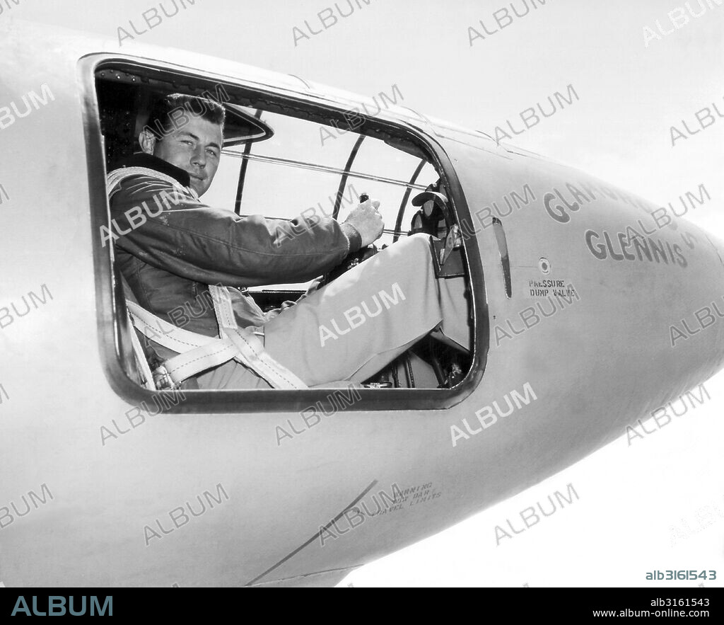 Muroc Army Air Force Base, California: October, 1947 Capt. Charles E. Yeager is in the cockpit of the Bell X-1 supersonic research aircraft. He became the first man to fly faster than the speed of sound in level flight on October 14.