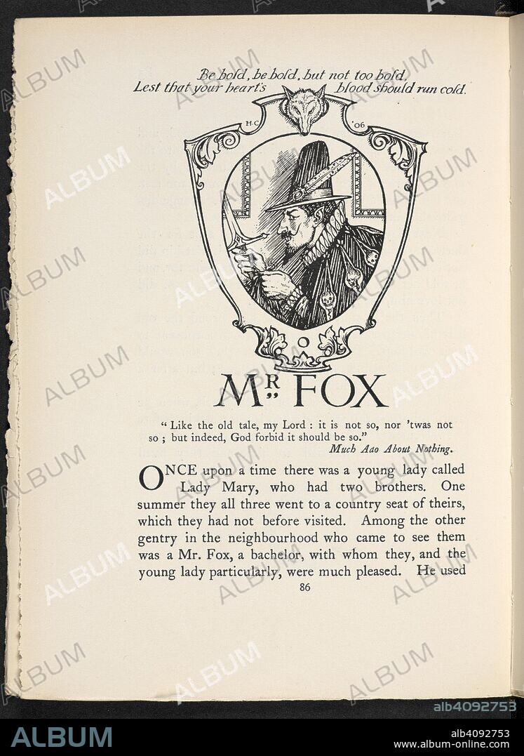 Mr Fox. Fairy-Gold: a book of old English fairy tales, chosen by Ernest Rhys, illustrated by Herbert Cole. London : J. M. Dent & Co., 1906. Source: 12411.d.22 page 86.