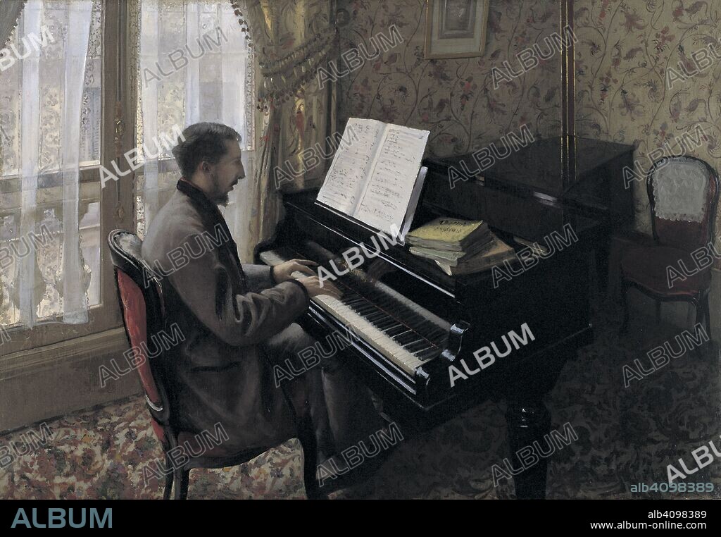 GUSTAVE CAILLEBOTTE. Young Man Playing the Piano (Martial Caillebotte).