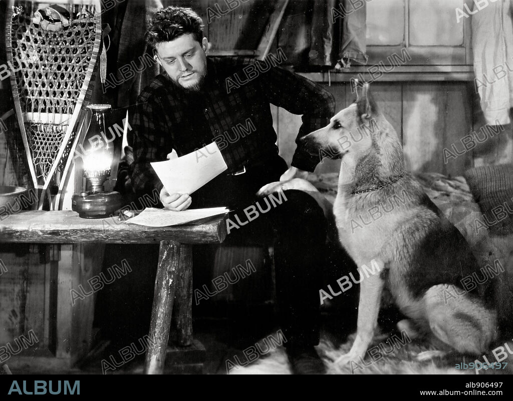 MICHAEL O'SHEA in JACK LONDON, 1943, directed by ALFRED SANTELL. Copyright UNITED ARTISTS.