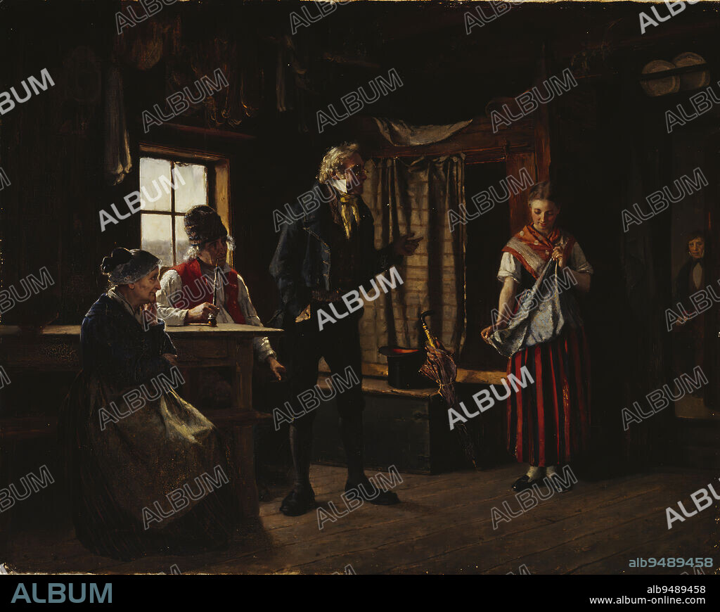 Karl Emanuel Jansson, 7.7.1846, Pålsböle Finström, Åland, 1.6.1874, Jomala Manor, Åland, Proposal in Åland, 1871, 56 × 70 cm, oil, oil on canvas.