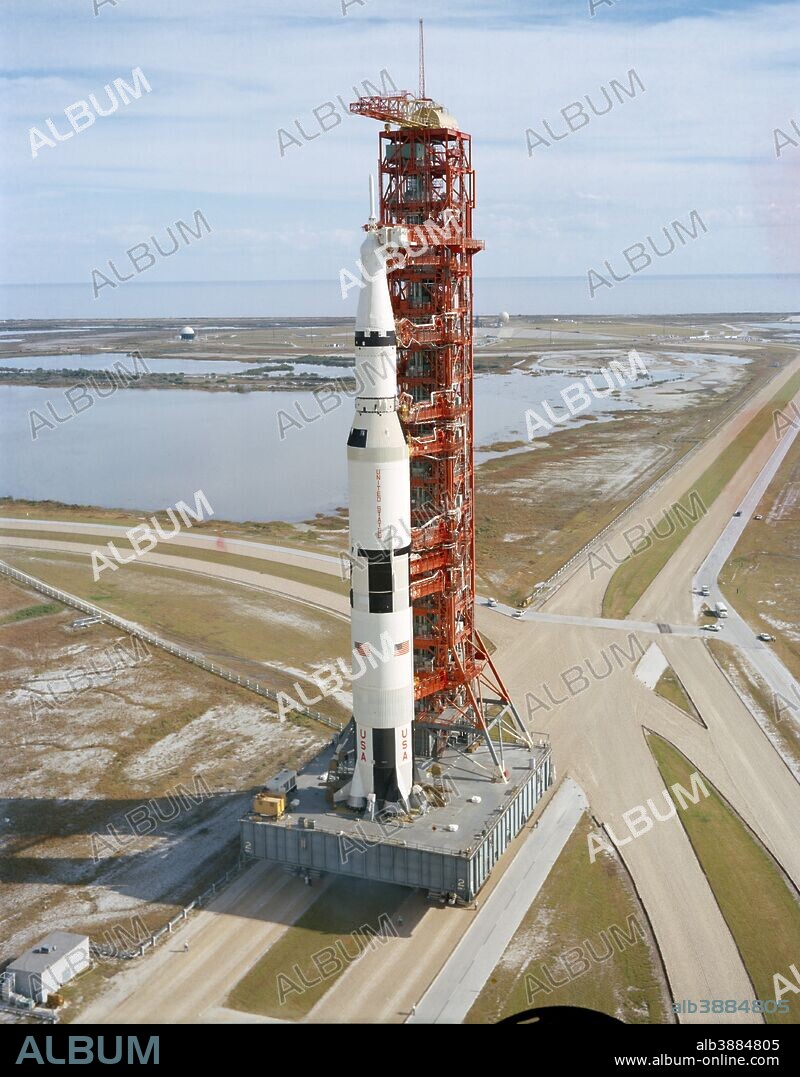High angle view of the Apollo 14 space vehicle. - Album