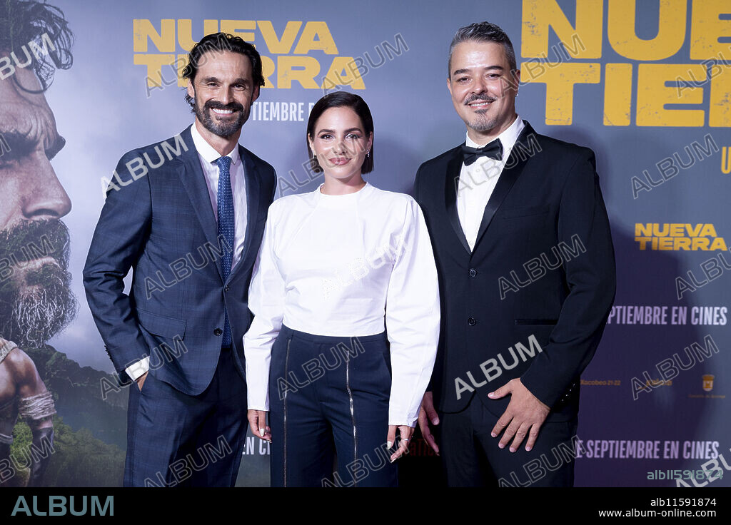 Ivan Sanchez, Andrea Duro and Mario Pagano attended 'Nueva Tierra' Photocall at on September 4, 2024 in Madrid, Spain.