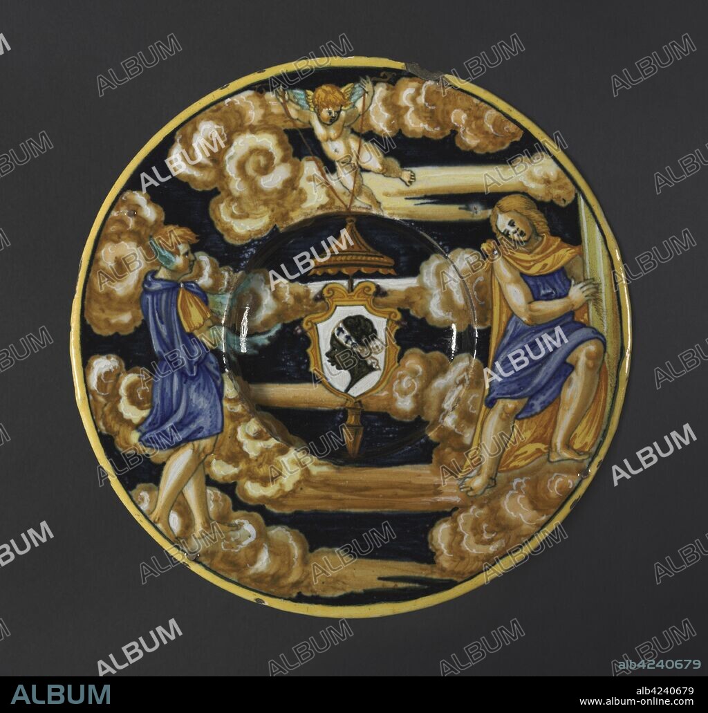 Plate with the Arms of the Pucci Family, 1532. Francesco Xanto Avelli (Italian, 1486/87-c. 1544). Tin-glazed earthenware (maiolica); diameter: 3.2 x 19.4 cm (1 1/4 x 7 5/8 in.).