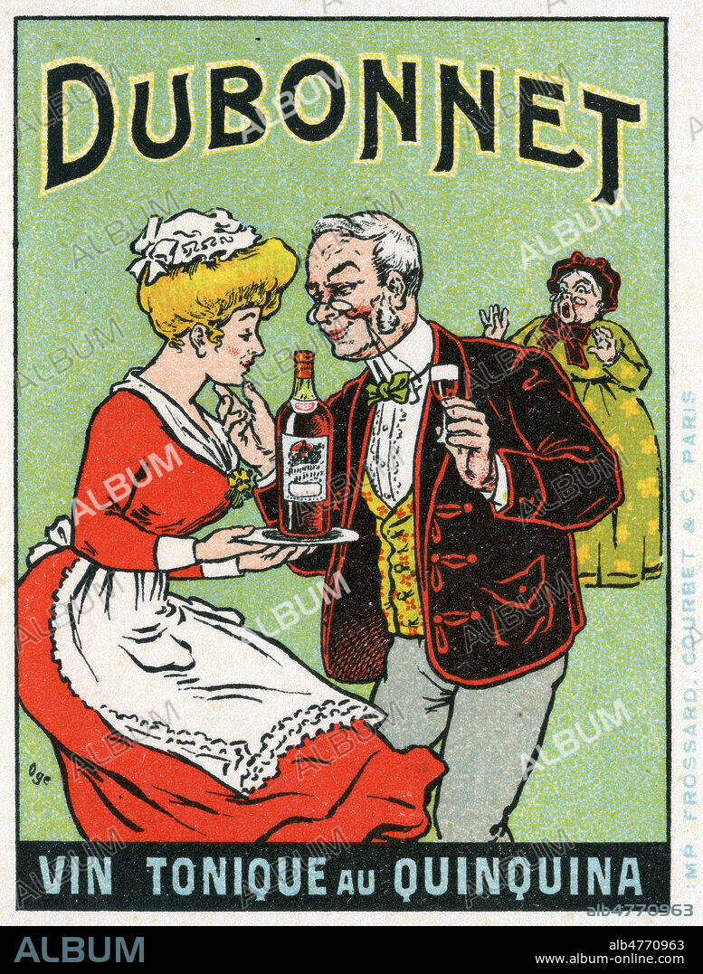 'DUBONNET, vin tonique au quinquina'. Carte postale publicitaire vers 1905. Illustration par Eugene OGE (1861-1936). Credit : Collection IM/KHARBINE-TAPABOR.