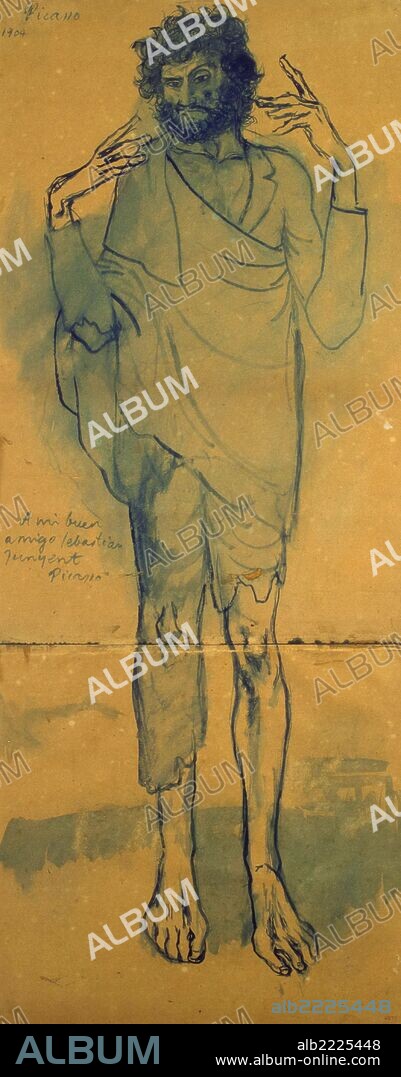 Pablo Picasso / 'El loco', 1904, Acuarela sobre papel, 85 x 35 cm, MPB 4.272.