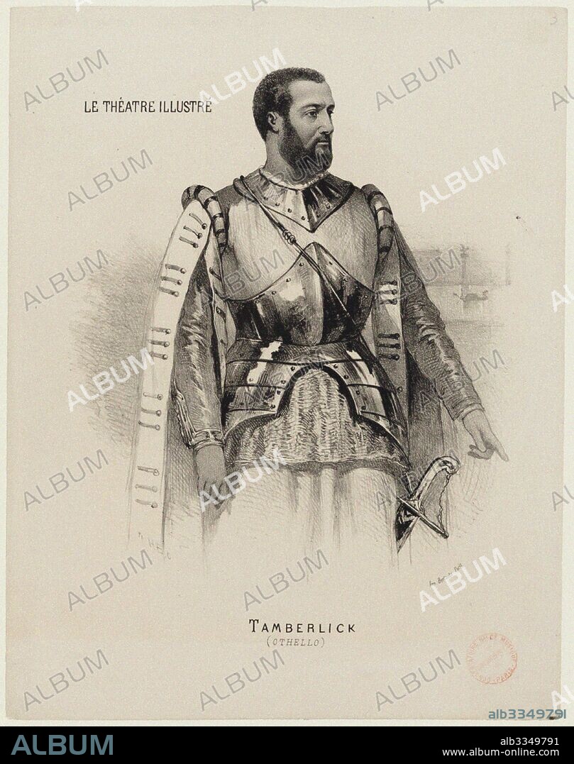 ANONIMO. Enrico Tamberlik (1820-1889) as Otello in opera Otello by Giuseppe Verdi.
