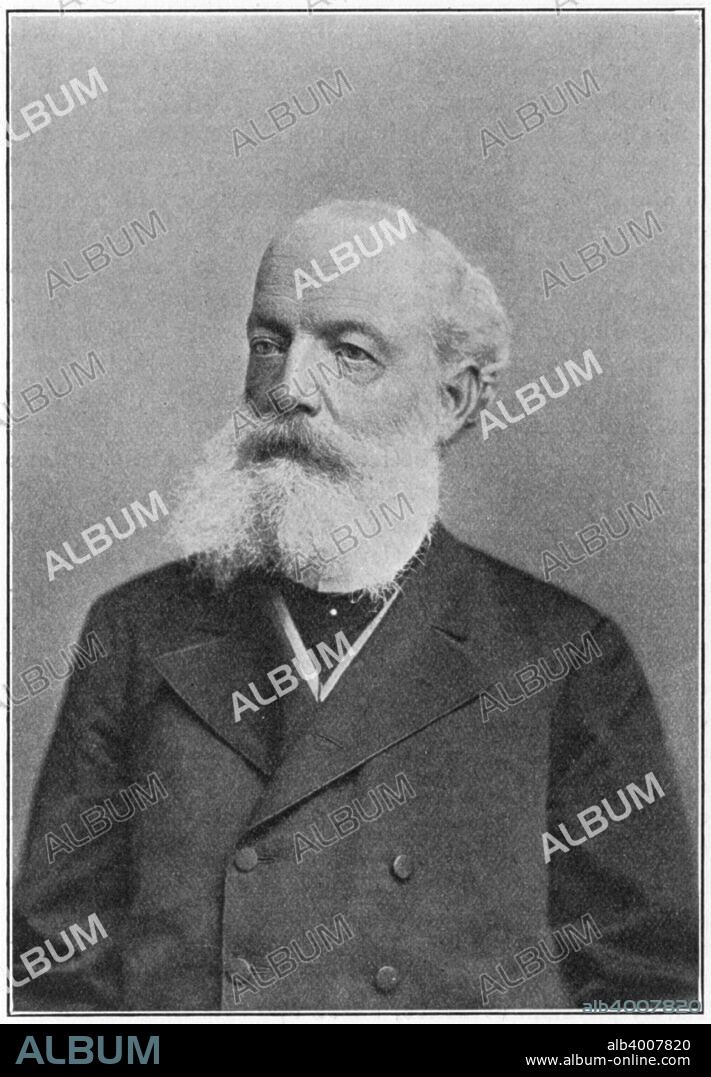 Friedrich August Kekule von Stradonitz, German organic chemist, c1885. In 1865, Kekule (1829-1896) published his theory of the structure of the benzene ring as a ring of six carbon atoms attached by double and single bonds alternately, a form which had appeared to him in a dream.