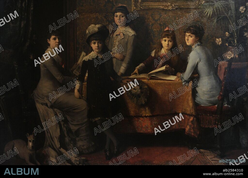 Franz Rumpler (1848-1922). Austrian painter. The Sedelmayer Family, 1879. National Gallery in Prague (Sternberg). Czech Republic.