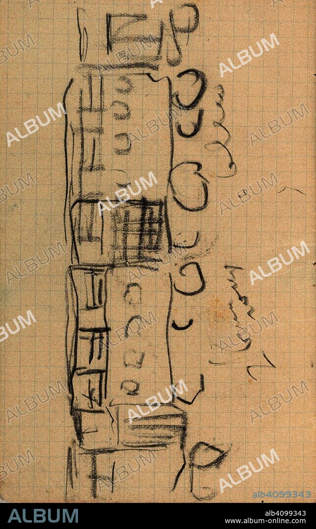 VINCENT VAN GOGH. Train Carriages. Date: May-July 1890. Dimensions: 13.4 cm x 8.5 cm.