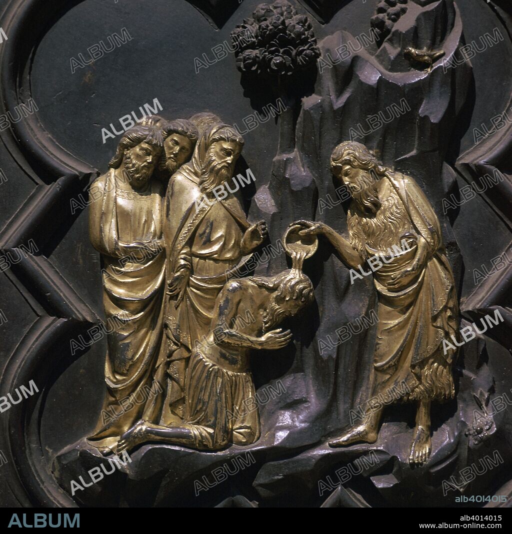 St John the Baptist, on the south door of the Baptistry of the Basilica di Santa Maria del Fiore.