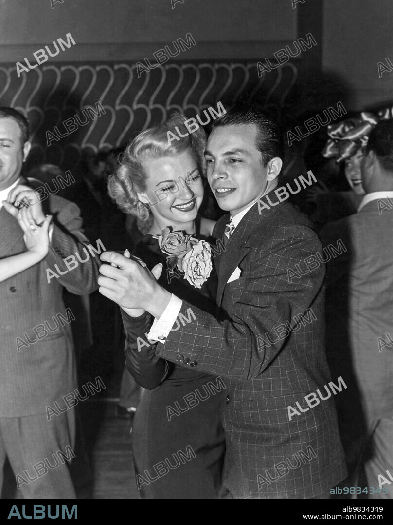 San Francisco, California August 2, 1946 Attorney Jake Ehrlich and actress Dale Evans dance together at the the opening night of the Barbizon Room. She married Roy Rogers the next year.