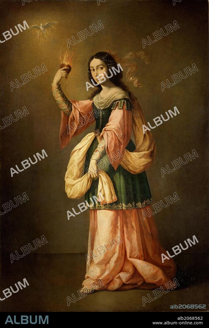FRANCISCO DE ZURBARAN. Francisco de Zurbarán / 'Alegoría de la Caridad', Hacia 1655, Escuela Española, Lienzo, 206 cm x 140 cm, P07776.