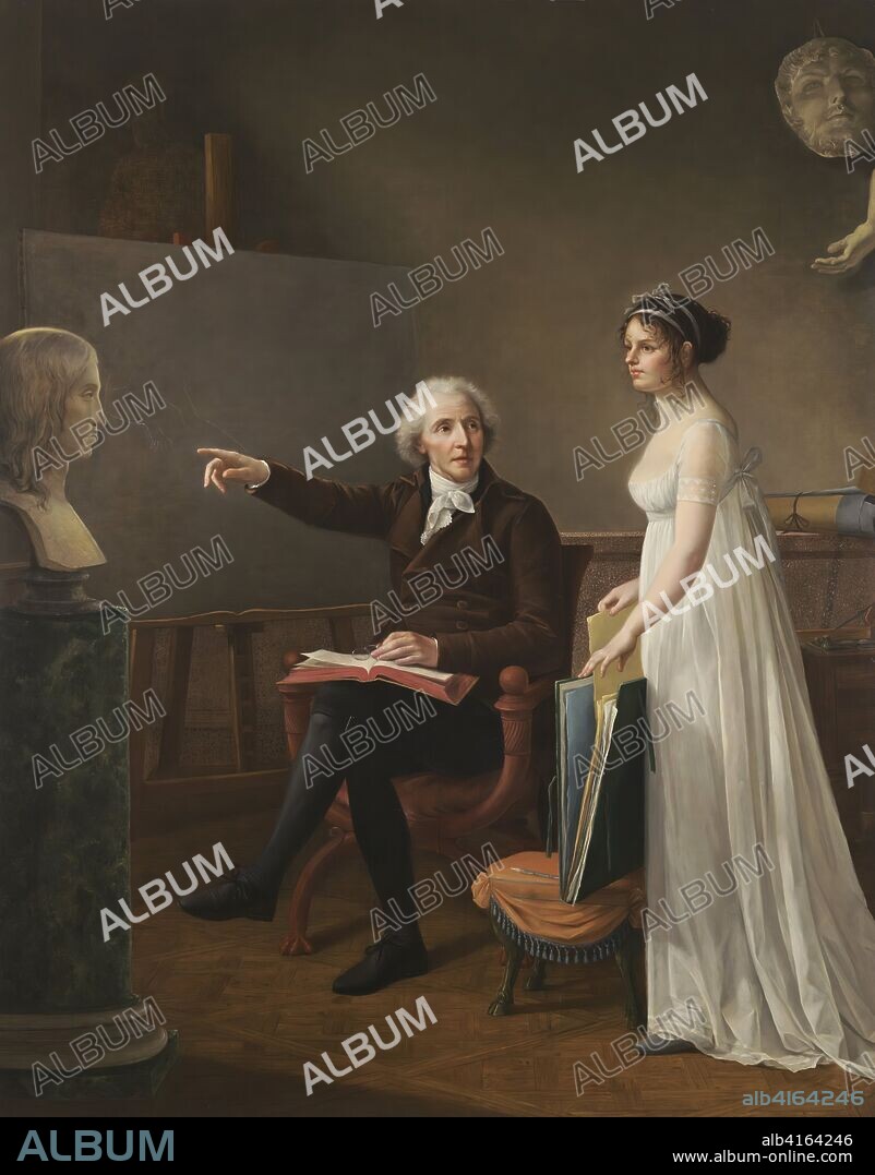 CONSTANCE MAYER. Self-Portrait with the Arstist's father. 1801. Oil on canvas. 89 x 70 1/2 in.