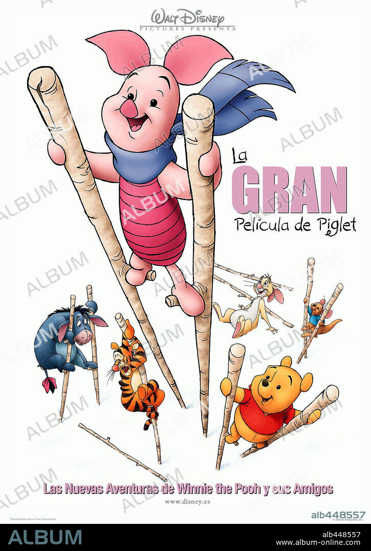 Poster de LA GRAN PELÍCULA DE PIGLET, 2003 (PIGLET'S BIG MOVIE), dirigida por FRANCIS GLEBAS. Copyright WALT DISNEY PICTURES.