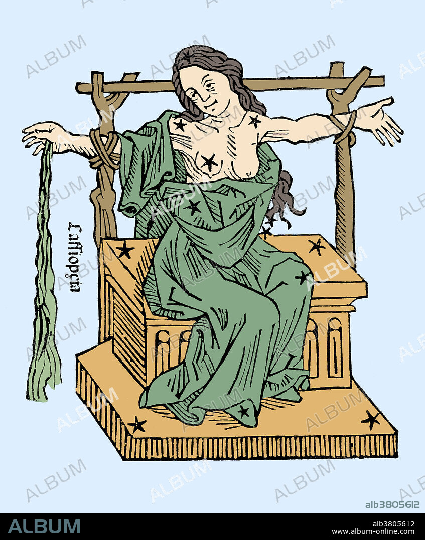 Colorization of the seated queen of Cassiopeia. A constellation in the northern sky, named after the vain queen Cassiopeia in Greek mythology, who boasted about her unrivalled beauty. Cassiopeia was one of the 48 constellations listed by the 2nd century Greek astronomer Ptolemy, and it remains one of the 88 modern constellations defined by the International Astronomical Union. It is easily recognizable due to its distinctive 'W' shape, formed by five bright stars.