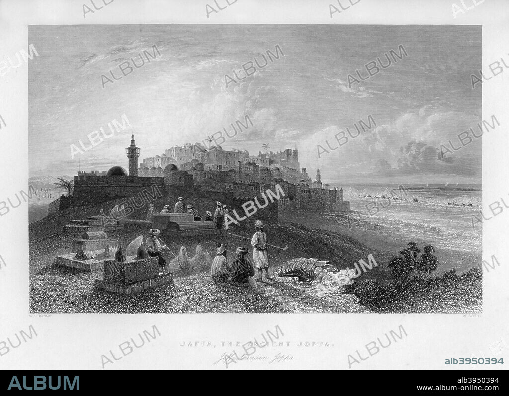Jaffa, the ancient Joppa, Palestine (Israel), 1841. From Syria, the Holy land and Asia Minor, volume II, by John Carne, published by Fisher, Son & Co. (London, 1841).