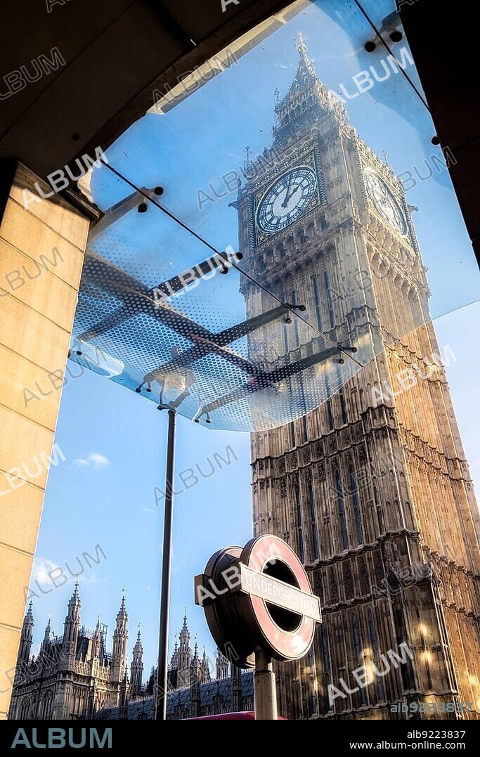 View of Big Ben from the exit of Embankment Tube Station.
