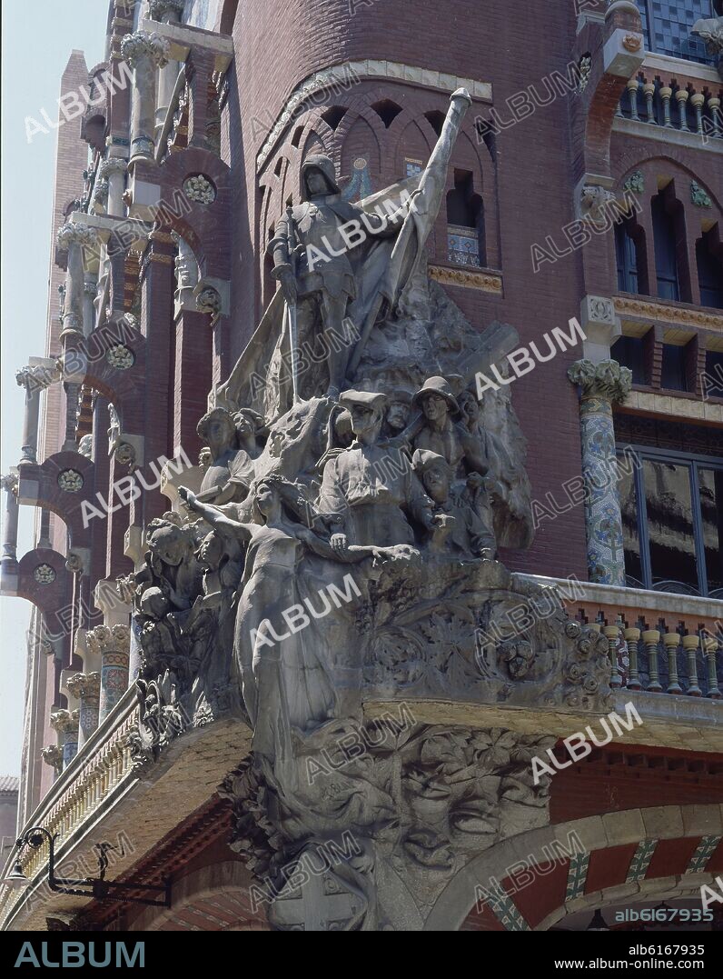 MIGUEL BLAY (1866-1936). EXT- GRUPO ESCULTORICO-ALEGORIA A LA CANCION POPULAR CATALANA-1909- MODERNISMO CATALAN.