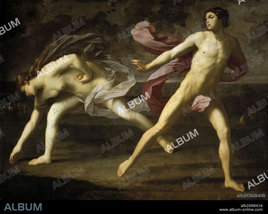 Guido Reni / 'Hipómenes y Atalanta', 1618-1619, Escuela Italiana, Óleo sobre Lienzo, 206 cm x 297 cm, P03090.