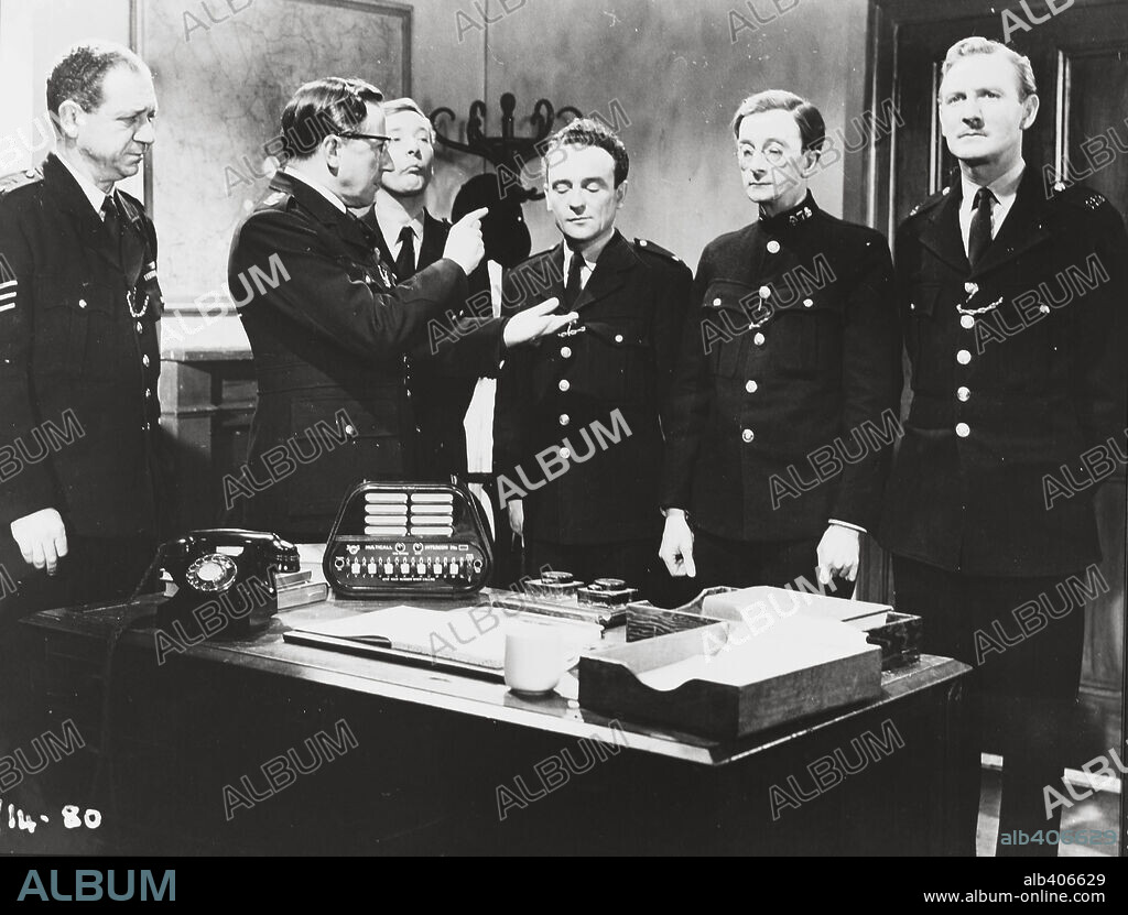 CHARLES HAWTREY, CYRIL CHAMBERLAIN, KENNETH CONNOR, KENNETH WILLIAMS, LESLIE PHILLIPS and SID JAMES in CARRY ON, CONSTABLE, 1960, directed by GERALD THOMAS. Copyright ANGLO AMALGAMATED.