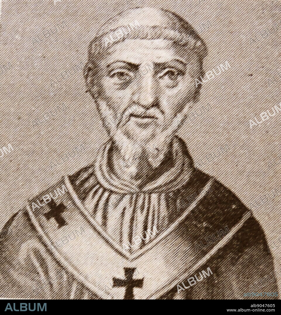Portrait of Pope Benedict V, overthrown by emperor Otto I. Dated 10th Century.