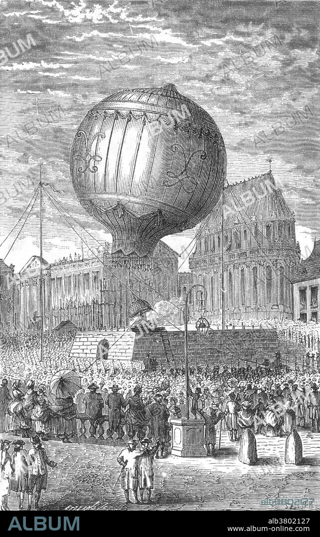 On September 19, 1783, the AÃ©rostat RÃ©veillon was flown with the first living beings in a basket attached to the balloon: a sheep called Montauciel (Climb-to-the-sky), a duck and a rooster. The sheep was believed to have a reasonable approximation of human physiology. The duck was expected to be unharmed by being lifted aloft. It was included as a control for effects created by the aircraft rather than the altitude. The rooster was included as a further control as it was a bird that did not fly at high altitudes. This demonstration was performed before a crowd at the royal palace in Versailles, before King Louis XVI of France and Queen Marie Antoinette. The flight lasted approximately eight minutes, covered two miles, and obtained an altitude of about 1,500 feet. The craft landed safely after flying. Joseph-Michel Montgolfier (August 26, 1740 - June 26, 1810) and Jacques-Ã‰tienne Montgolfier (January 6, 1745 - August 2, 1799) were the inventors of the MontgolfiÃ¨re-style hot air balloon.
