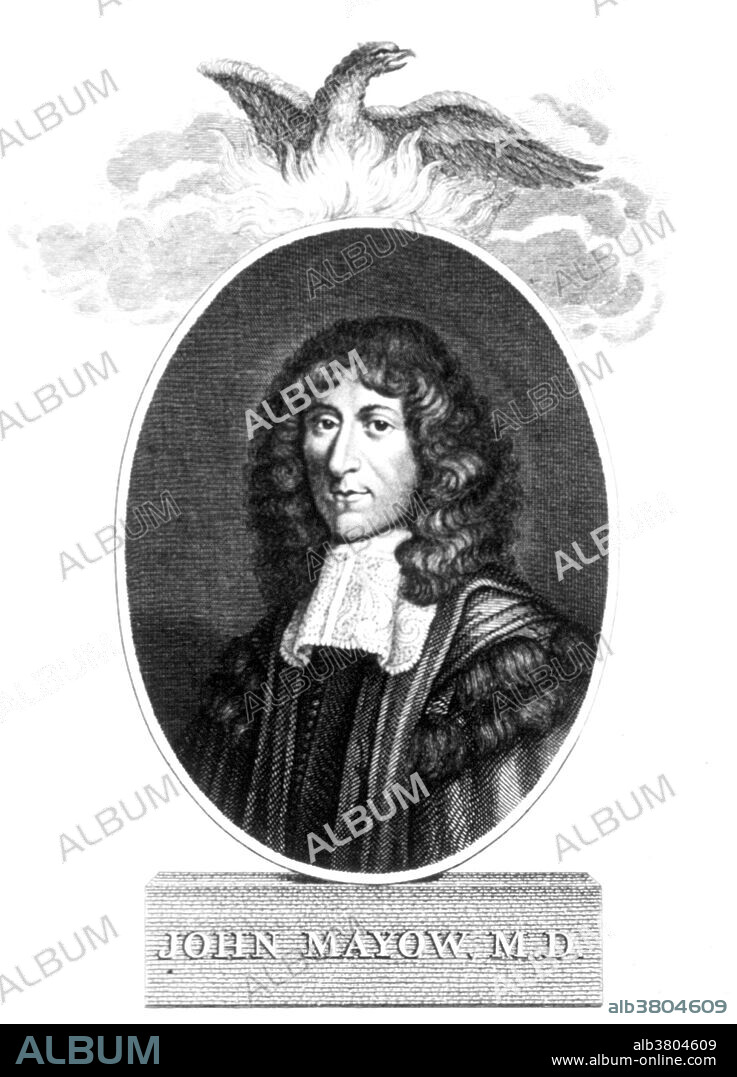 John Mayow (1640-1679) was an English chemist, physician, and physiologist who worked in a field that is sometimes called pneumatic chemistry. An investigator much in advance of his time. In 1668 Mayow published two tracts, on respiration and rickets, and in 1674 they were reprinted (with three additional tracts), as Tractatus quinque medico-physici. Mayow showed that fire is supported not by the air as a whole but by a more active and subtle part of it. This part he called "spiritus igneo-aereus," or sometimes "nitro-aereus". He concluded that this constituent of the air is necessary for life, and supposed that the lungs separate it from the atmosphere and pass it into the blood. He held that it was the combustive principle in air which turned dark venous blood to bright arterial blood. Mayow recognized the existence of oxygen, under the guise of his "spiritus nitro-aereus," as a separate entity distinct from the general mass of the air. Unfortunately, Mayow died at an early age (39), and no one carried on his work. Nearly a century later Antoine Lavoisier's work demonstrated that some of Mayow's theories about respiration and combustion were correct.