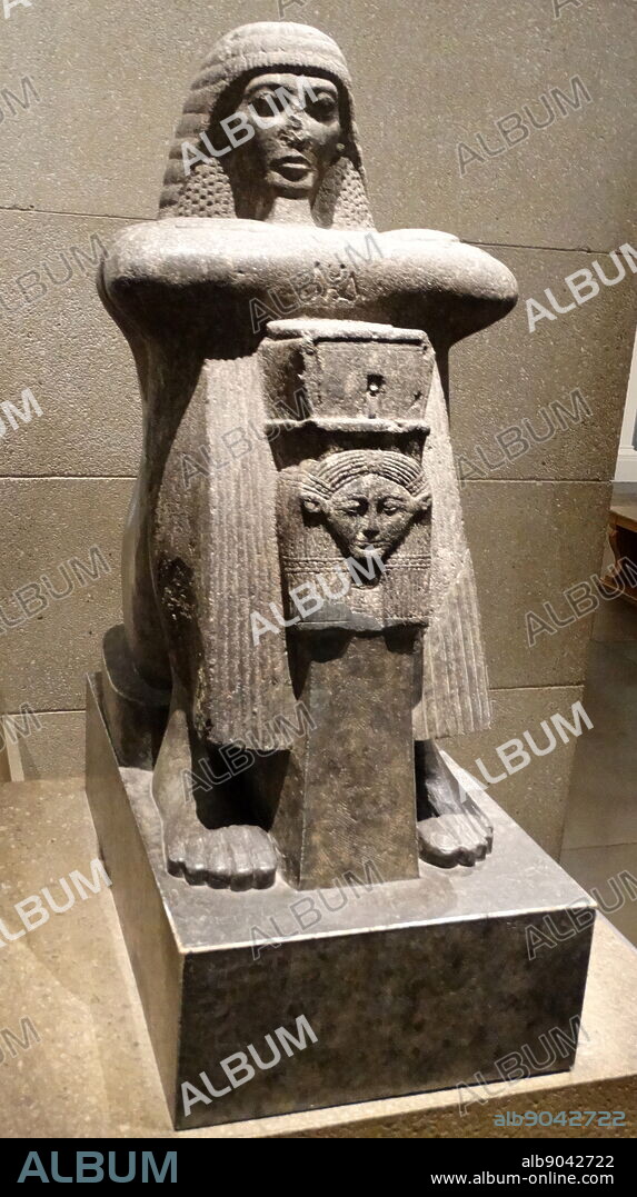 Granodiorite statue of Roy, a high-priest of Amun-Ra, from Thebes, Karnak temple of Mut. Dated 1200 BCE.