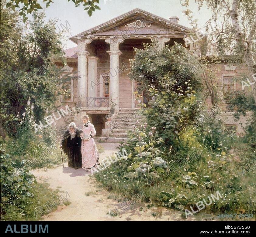 WASSILI DMITRIJEWITSCH POLENOW. Polenov, Vassily Dmitrievitch. 1844-1927. "Grandmother's Garden", 1878. Oil on canvas, 54.7 × 65cm. Inv. Nr. 2671. Moscow, Tretjakov Gallery.