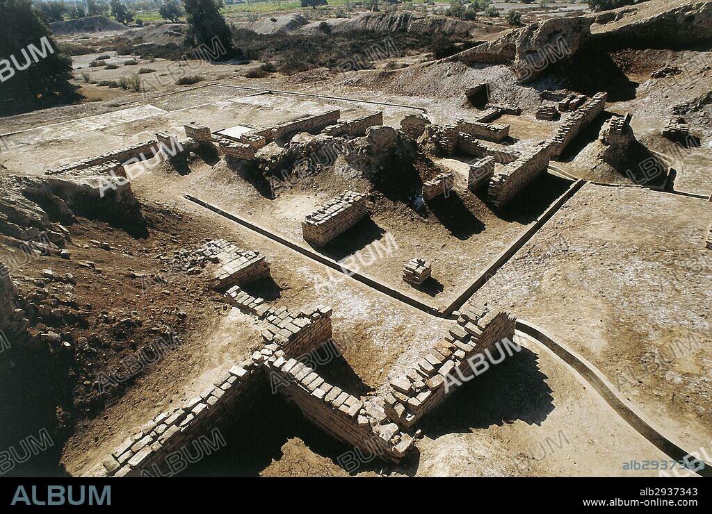 View of the excavations at Harappa, Punjab, Pakistan. Indus Valley civilisation, 3rd millennium BC.