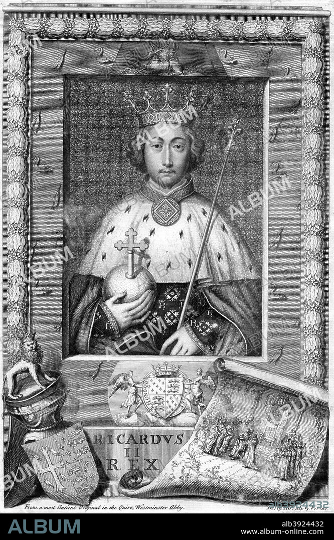 Richard II, King of England. The reign of Richard II (1367-1400) was characterised by intermittent periods of tension between the king and the barons. In 1399 he was captured at Flint Castle in Wales before being taken to the Tower of London where he was forced to abdicate by Henry Bolingbroke, who declared himself King Henry IV. Richard was then imprisoned in Pontefract Castle where he either starved to death or was murdered early in 1400.