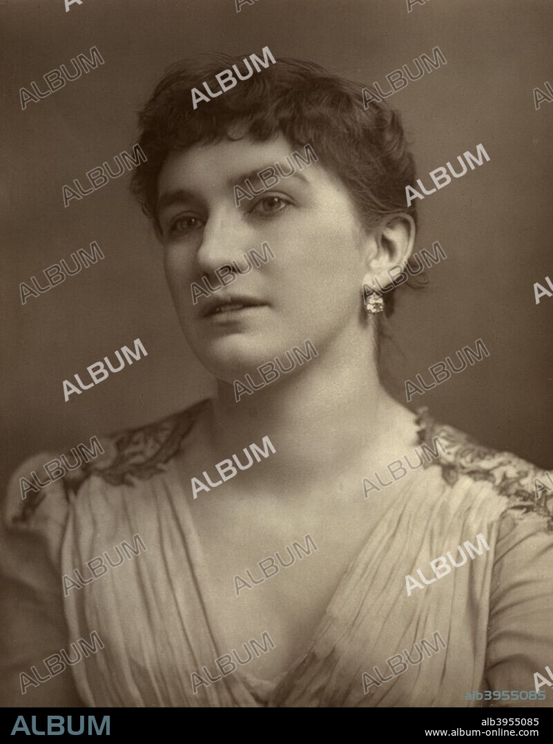 Nelly Bromley, British actor and singer, 1882. Nelly Bromley (1850-1939) is best remembered for her performance in the role of the Plaintiff in Gilbert and Sullivan's first popular success, 'Trial by Jury', in 1875. A photograph from The Theatre, A Monthly Review, Volume VI, July to December, 1882, edited by Clement Scott, Charles Dickens & Evans, London, 1882.