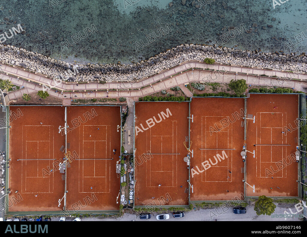 tennis courts by the sea, Sporting Club Portals ,Tennis & Padel, Calviá, Mallorca, Balearic Islands, Spain.