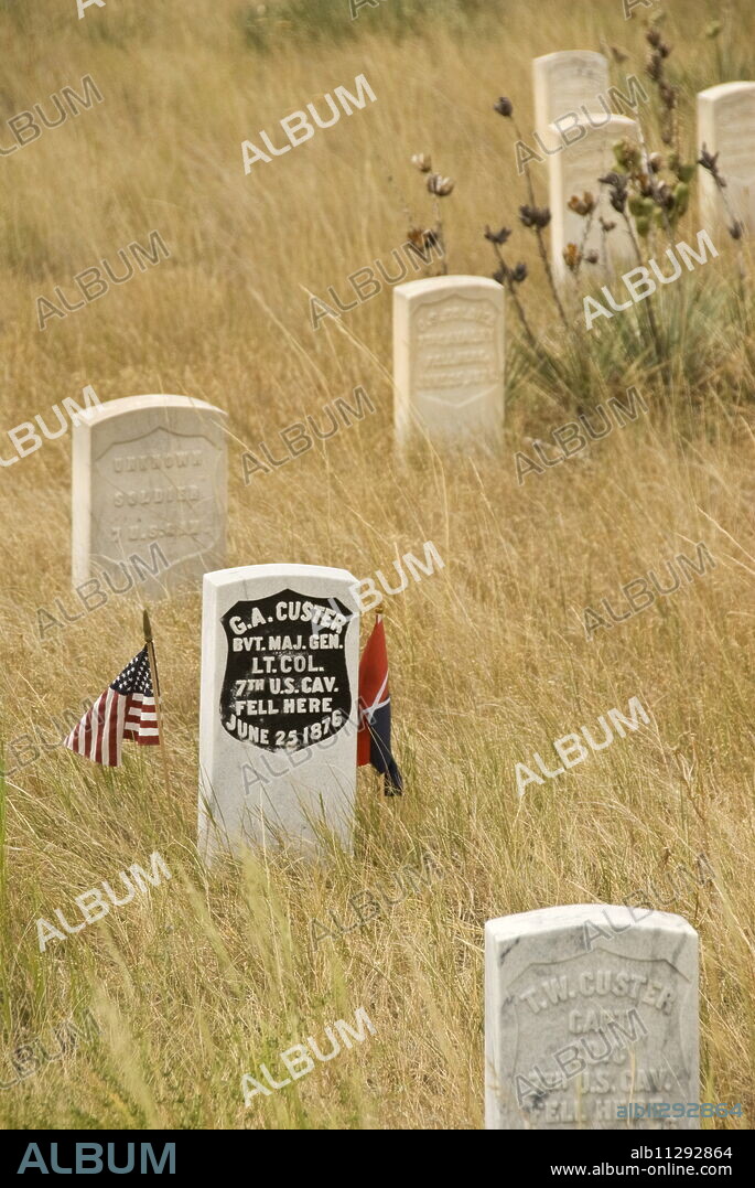 Memorial to General George Custer at the Little Bighorn Battlefiled National Monument, Montana, United States of America, North America.