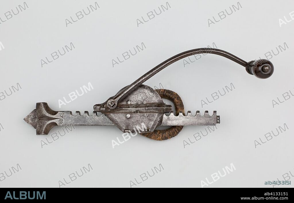 Cranequin (Winder) for a Crossbow. German. Date: 1588. Dimensions: . Steel and wood. Origin: Germany.