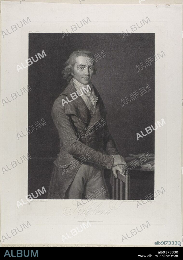 JOHANN FRIEDRICH WILHELM MüLLER. Portrait of Christoph Wilhelm Hufeland, c. 1802.