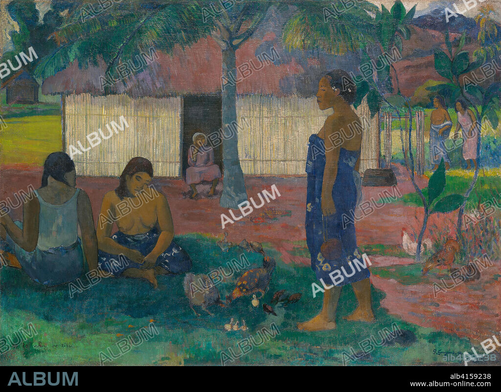 No te aha oe riri (Why Are You Angry?). Paul Gauguin; French, 1848-1903. Date: 1896. Dimensions: 95.3 × 130.55 cm (37 1/2 × 51 3/8 in.). Oil on jute canvas. Origin: France.