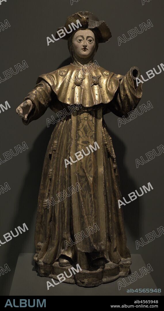 Santa Isabel de Portugal (1271-1336). Reina de Portugal. Madera tallada y policromada, siglo XVIII. Museo de las Peregrinaciones y de Santiago. Santiago de Compostela. Provincia de La Coruña. Galicia. España.