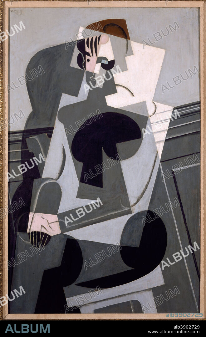 JUAN GRIS. Portrait de Madame Josette Gris / Portrait of Josette Gris. Date/Period: 1916. Painting. Oil on panel. Height: 140.5 cm (55.3 in); Width: 97 cm (38.1 in).