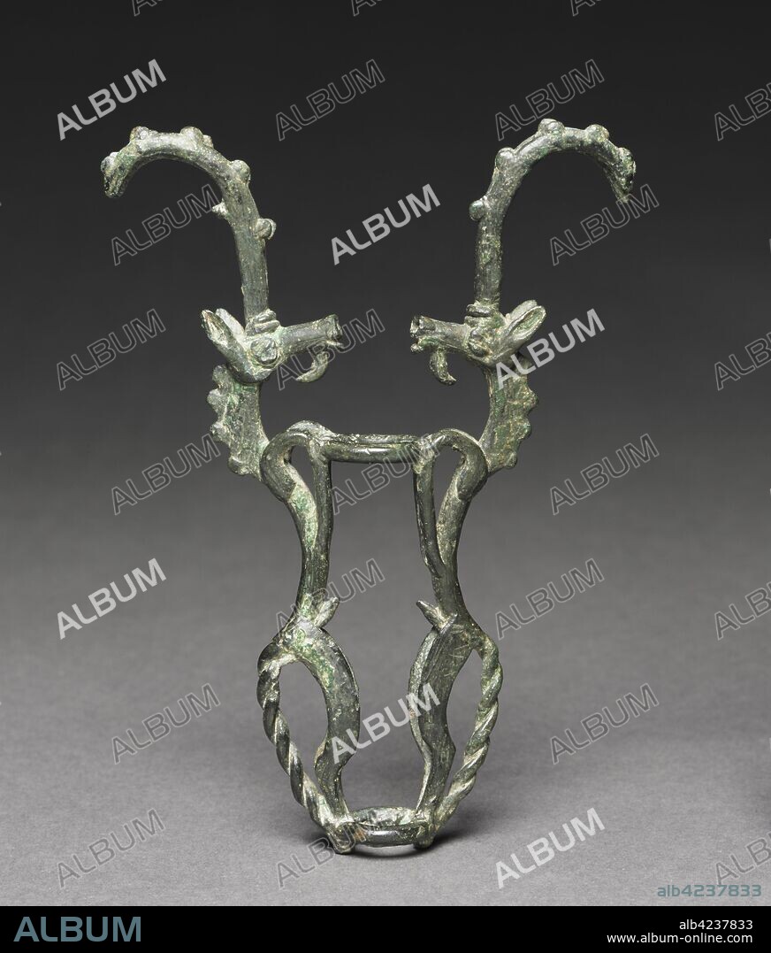 Ibex Standard Finial, c. 700-600 BC. Luristan, Iran, c. 700-600 BC. Bronze; overall: 13.5 x 9.7 x 1.9 cm (5 5/16 x 3 13/16 x 3/4 in.).
