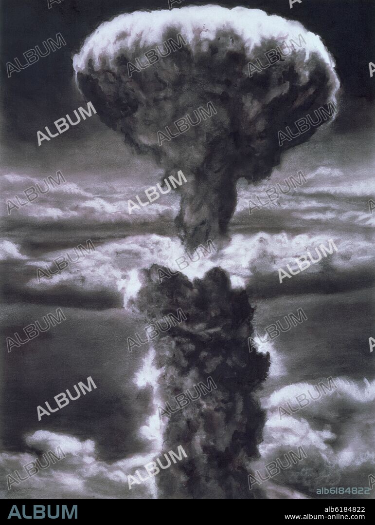 ROBERT LONGO. BOMB STUDY (NAGASAKI 1945) - 2003 - CARBONCILLO TINTA SOBRE PAPEL VITELA - 33,5 x25,4 - SERIE LUST OF THE EYE.