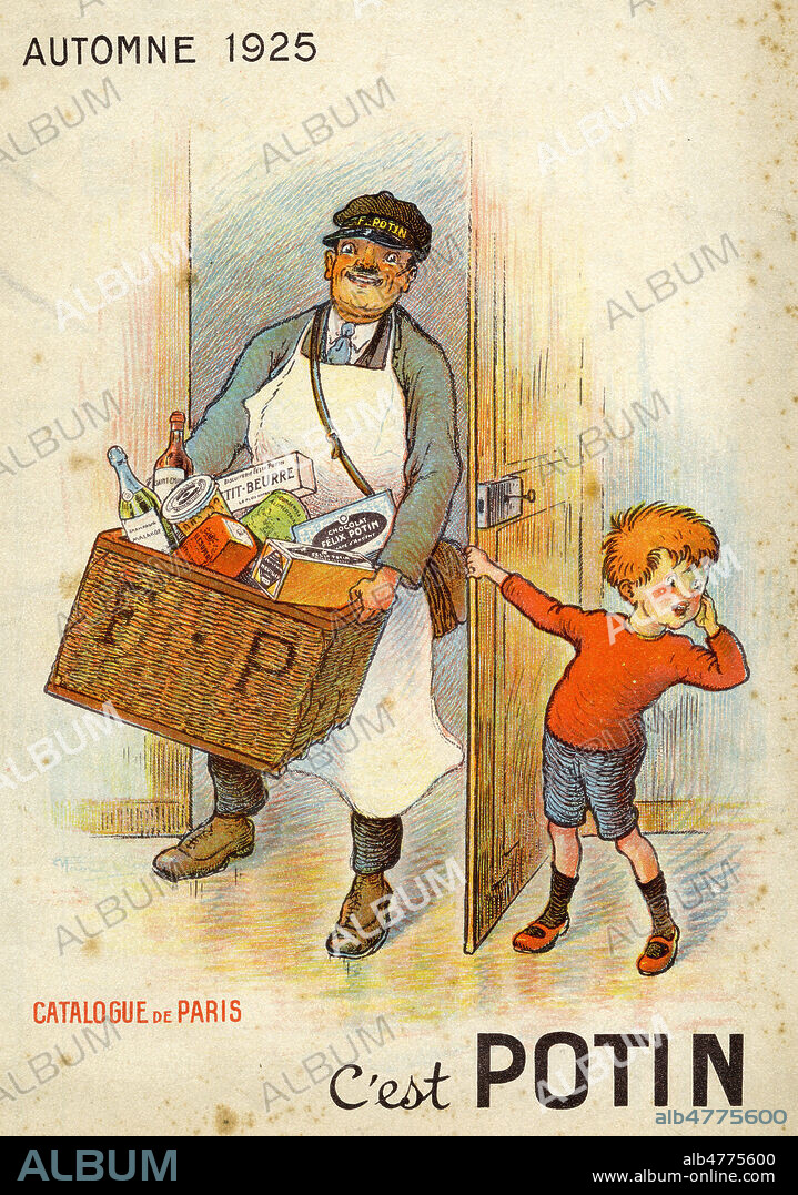 'C'est Potin'.. Illustration par Raoul VION pour un catalogue Felix Potin de 1925. Credit : Collection IM/KHARBINE-TAPABOR.