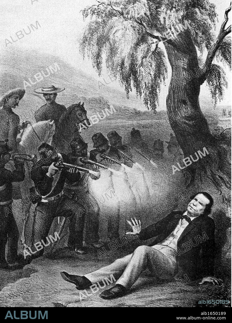 Melchor Ocampo (1814-1861) Mexican Lawyer, scientist and Liberal politician. Served as Treasury Minister and as Minister of the Interior. Was abducted by Conservatives, summarily court-martialled and executed by firing squad, 3 June 1861. Lithograph.