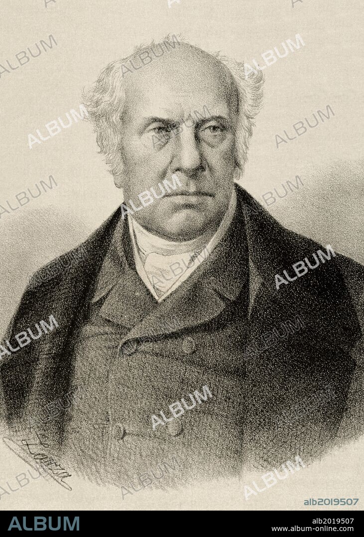 PIERRE ANTOINE BERRYER (1790-1868). Abogado y orador del parlamento francés. Formó parte de los voluntarios realistas, que tomaron las armas durante los "Cien Dias". Defensor del Mariscal Ney. Grabado.