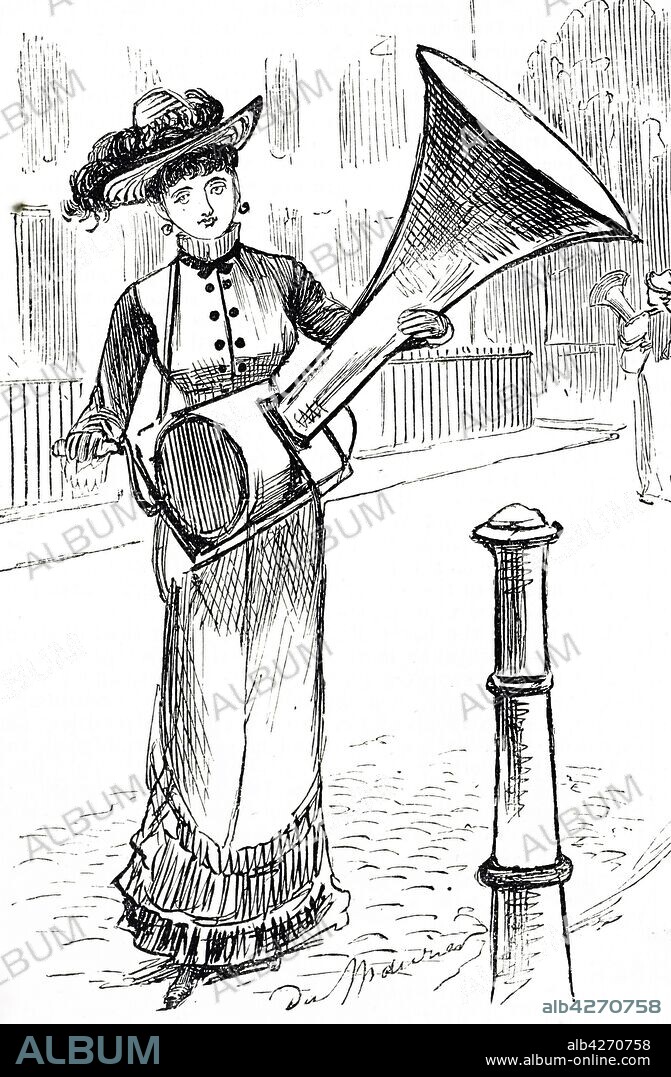 Cartoon depicting a proposed use of the Edison phonograph. A phonograph is the mechanical recording and reproduction of sound. Invented by Thomas Edison (1847-1931) an American inventor and businessman. Dated 19th century.